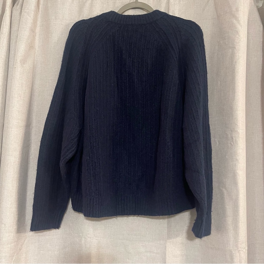 MADEWELL Rib Cotton Blend Sweater Navy - Picture 4 of 5